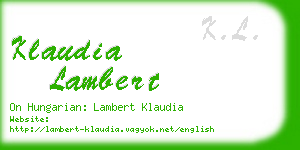 klaudia lambert business card